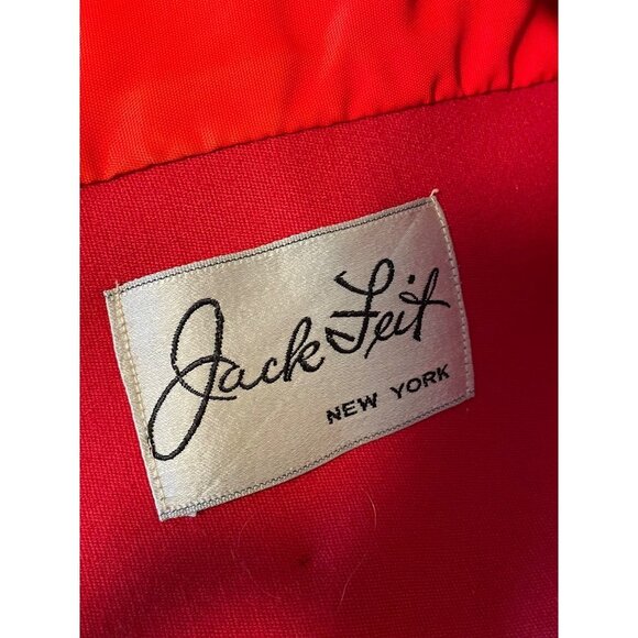 Vintage 60s Jack Feit Red Fitted Fur Trimmed Short Cropped Mod Blazer Jacket - Picture 6 of 12